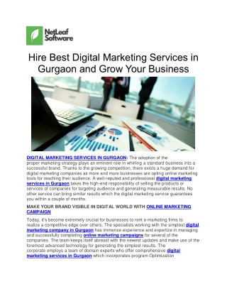 Hire Best Digital Marketing Services in Gurgaon and Grow Your Business