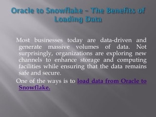 Load Data From Oracle To Snowflake