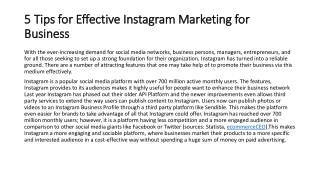 5 Tips for Effective Instagram Marketing for Business