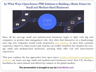 In What Ways Open-Source PIM Solutions is Building a Better Future for Small and Medium-Sized Businesses