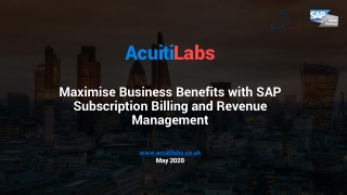 Maximise Business Benefits with SAP Subscription Billing and Revenue Management