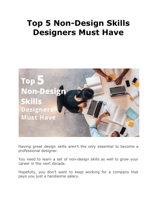 Top 5 Non-Design Skills Designers Must Have