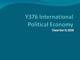 Y376 INTERNATIONAL POLITICAL ECONOMY