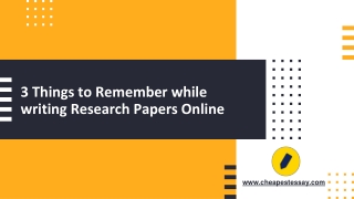 3 Things to Remember while writing Research Papers Online