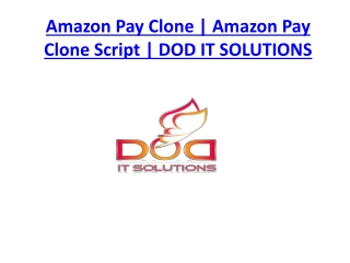 Amazon Pay Clone | Amazon Pay Clone Script | DOD IT SOLUTIONS