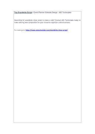 Top Eventbrite Script - Event Planner Website Design - AIS Technolabs