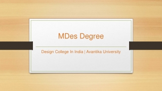 MDes Degree - Avantika University