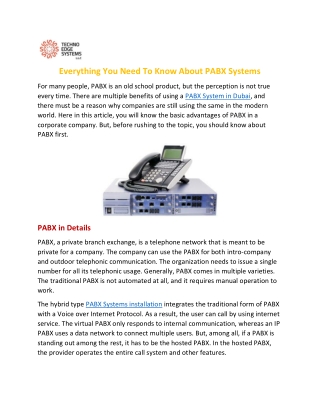 Everything You Need To Know About PABX Systems