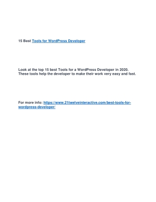 15 Best Tools for WordPress Developer