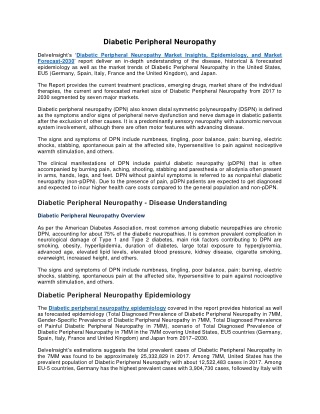 Diabetic Peripheral Neuropathy Market