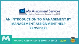 An Introduction To Management By Management Assignment Help Providers