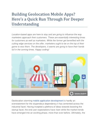 Building Geolocation Mobile Apps? Here’s a Quick Run Through For Deeper Understanding