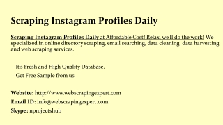 Scraping Instagram Profiles Daily