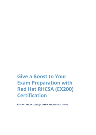 Give a Boost to Your Exam Preparation with Red Hat RHCSA (EX200) Certification