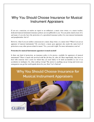 Why You Should Choose Insurance for Musical Instrument Appraisers