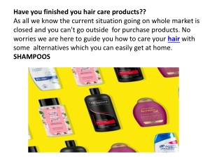 Hair Care Alternative Products