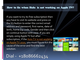 How to fix when  Hulu is not working on Apple TV?