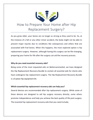 How to Prepare Your Home after Hip Replacement Surgery?