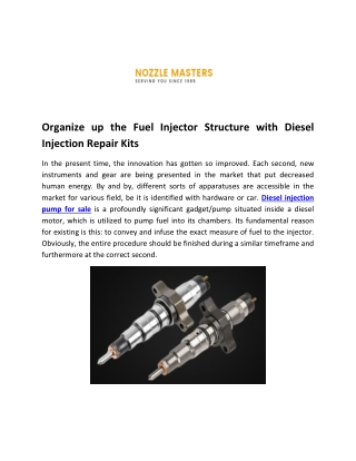 Fuel Injector Structure with Diesel Injection Repair Kits