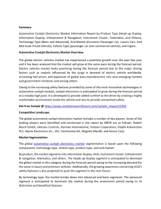 Automotive Cockpit Electronics Market