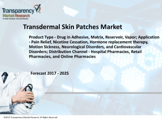 Transdermal Skin Patches Market by Product Type, End Users & Forecast - 2025