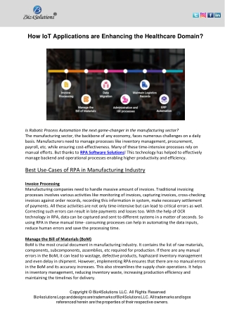 RPA Use Cases and Benefits: Redefining the Progress of Manufacturing Sector with RPA!