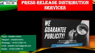 Press Release Distribution Services India