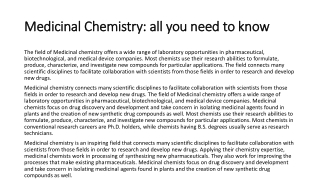 Medical Chemistry- All You Need To Know