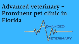 Advanced veterinary -Prominent pet clinic in Florida