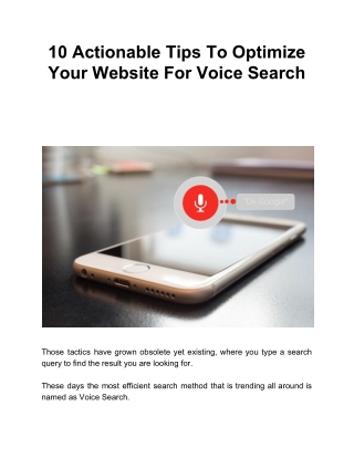 10 Actionable Tips To Optimize Your Website For Voice Search