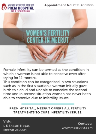 Women's Fertility Center In Meerut - Prem Hospital