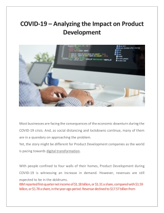 COVID-19 – Analyzing the Impact on Product Development