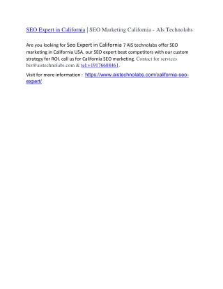 California SEO Expert | SEO Marketing California - AIs Technolabs