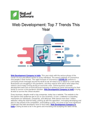 Web Development: Top 7 Trends This Year