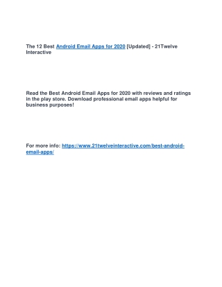 The 12 Best Android Email Apps for 2020