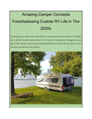 Amazing Camper Concepts Foreshadowing Cushier RV Life in The 2020s