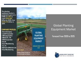 Global Planting Equipment Market to be worth US$14.804 billion by 2025