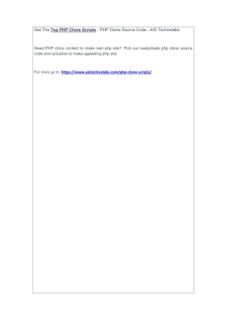 Get The Top PHP Clone Scripts - PHP Clone Source Code - AIS Technolabs