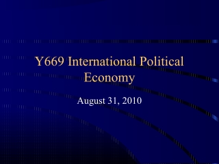 Y669 International Political Economy