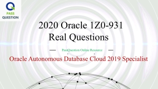 Oracle Autonomous Database 1Z0-931 Real Questions