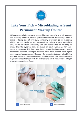 Take Your Pick – Microblading vs Semi Permanent Makeup Course