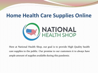 Home Health Care Supplies Online – National Health Shop