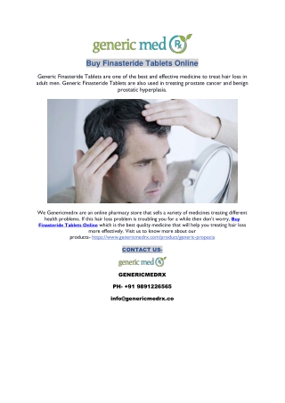 Buy Finasteride Tablets Online