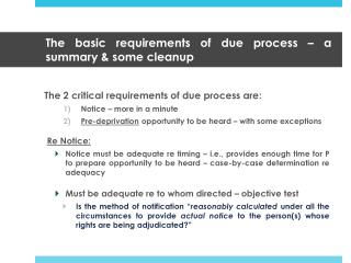 The basic requirements of due process – a summary &amp; some cleanup