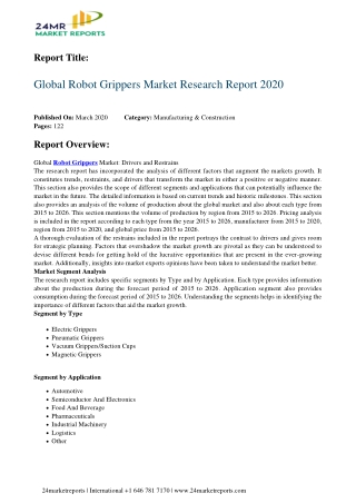 Robot Grippers Market Research Report 2020