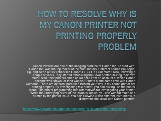 How to resolve why is my canon printer not printing properly issue