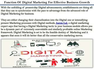 Function Of Digital Marketing For Effective Business Growth