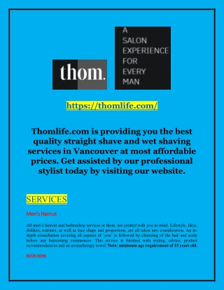 Straight Shave Vancouver | Thomlife.com