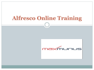 ALFRESCO ONLINE TRAINING