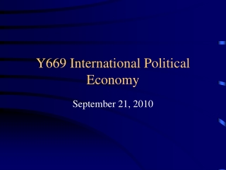 Y669 International Political Economy